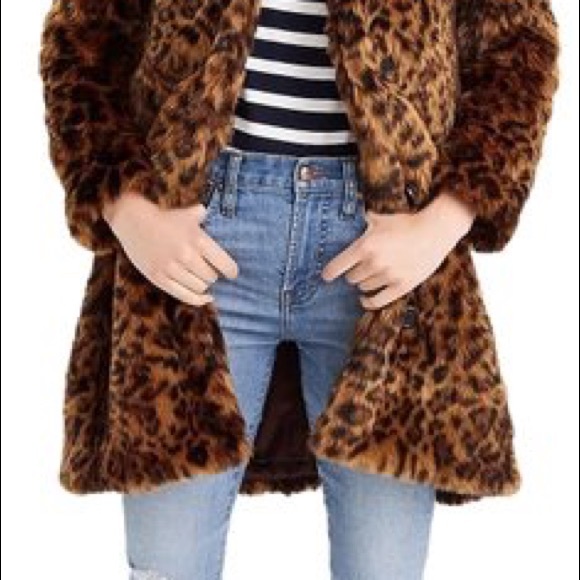 J. Crew Women’s Leopard Fur Coat NWT size 2X - Picture 3 of 4
